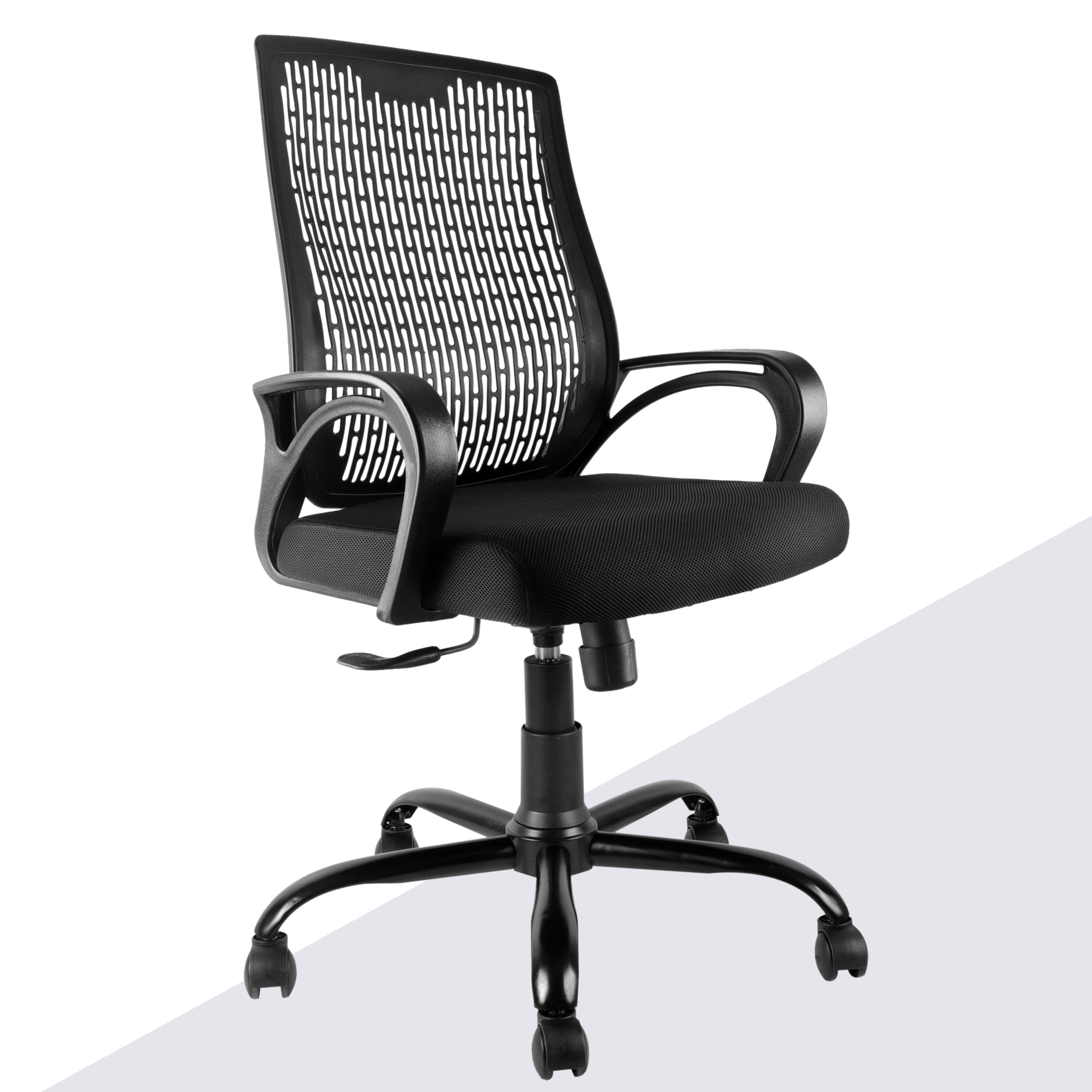 ASTRIDE Airsense Mid Back Office Chair for Work from Home/Study Chair Height Adjustable Revolving Chair with Tilt Lock [Heavy Duty Metal Base, Black]