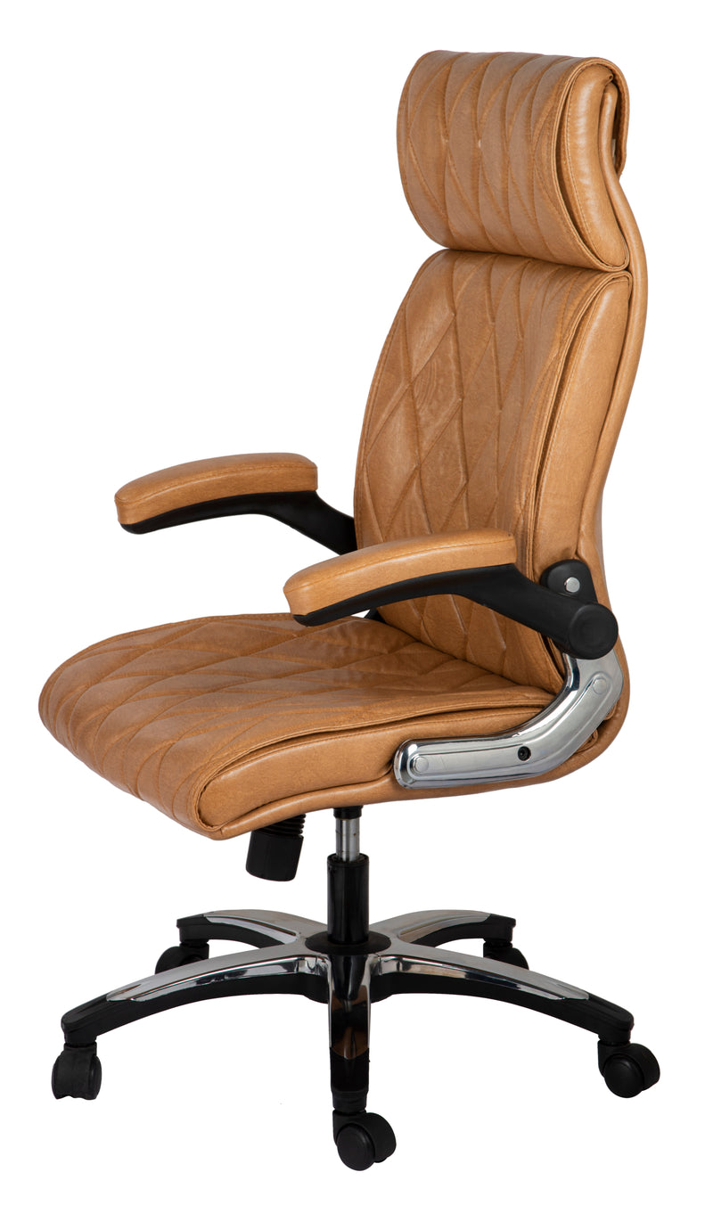 ASTRIDE Almond Office Executive Director Desk Chair with Flip Handle in Beige