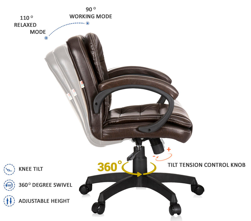 ASTRIDE Vista Mid Back Revolving Office Chair