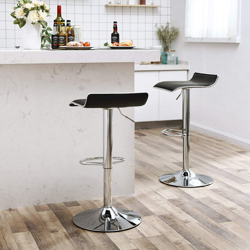 ASTRIDE Matrix Adjustable & Swivel Bar Kitchen Breakfast Counter Stools, Modern Hydraulic PU Barstools