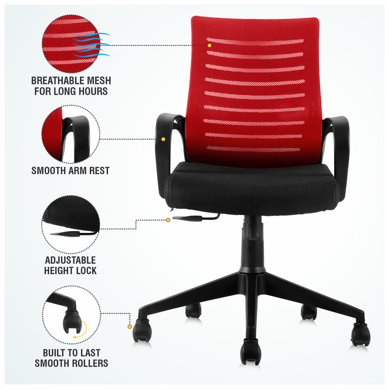 ASTRIDE® Ace Mid Back Office Chair/Study Chair [Air Base]