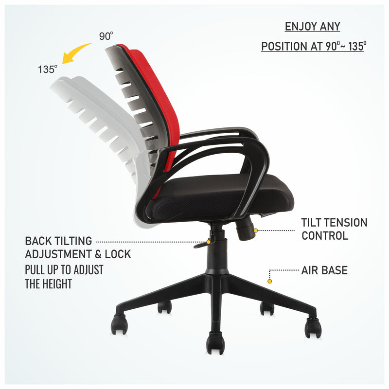 ASTRIDE® Ace Mid Back Office Chair/Study Chair [Air Base]