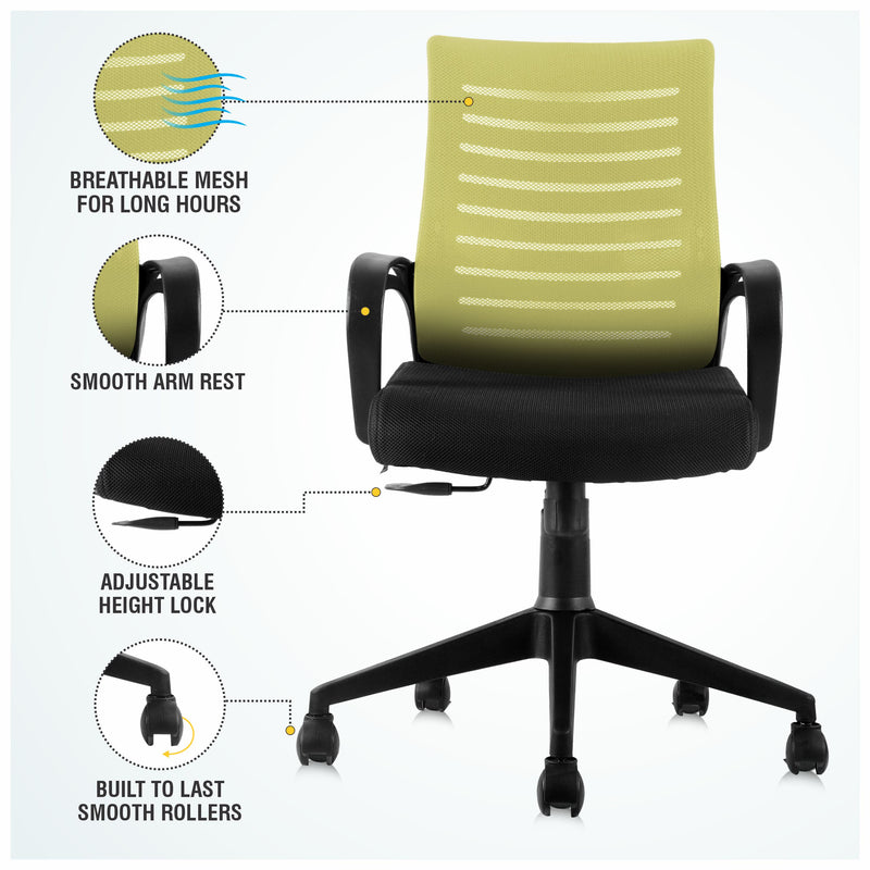 ASTRIDE® Ace Mid Back Office Chair/Study Chair [Air Base]