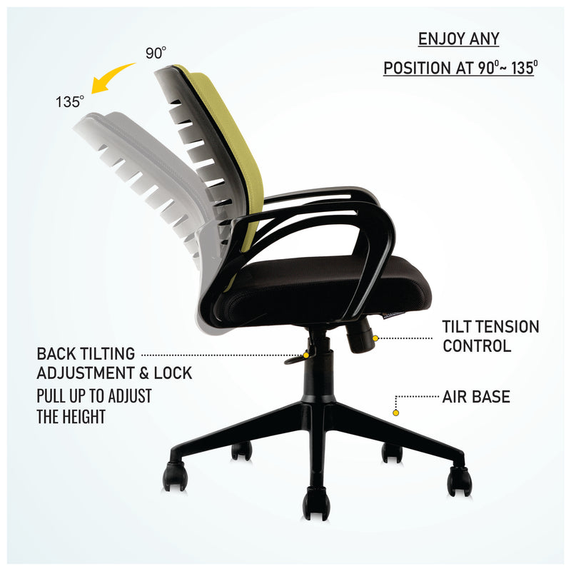 ASTRIDE® Ace Mid Back Office Chair/Study Chair [Air Base]